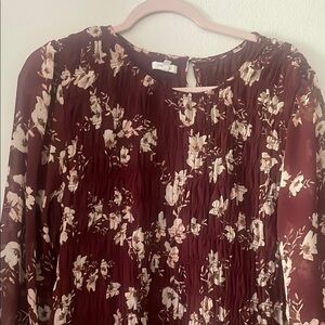 Floral Burgundy Blouse
